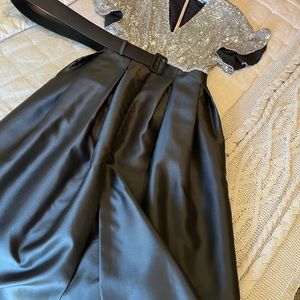 Sachin & Babi Simone Sequin Bodice Belted Gown, Size 10